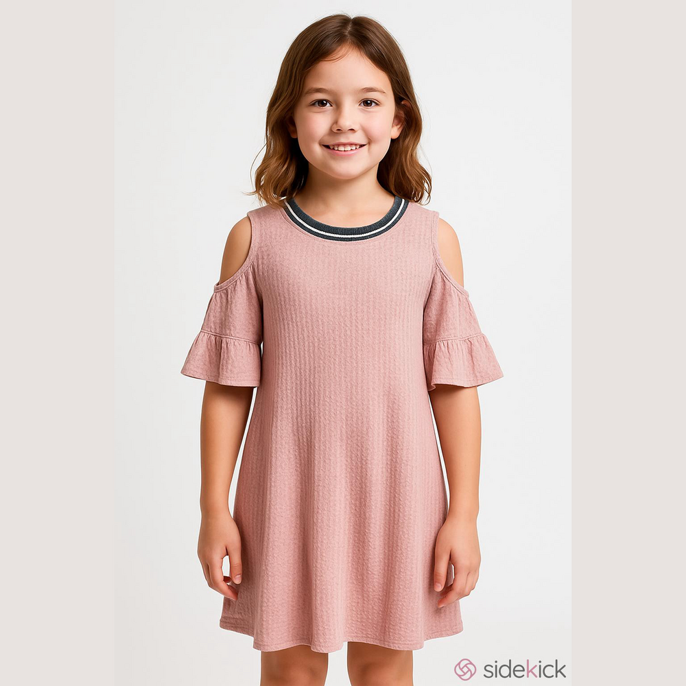3/$10 Zunie Girl’s Cold Shoulder Light Pink Dress